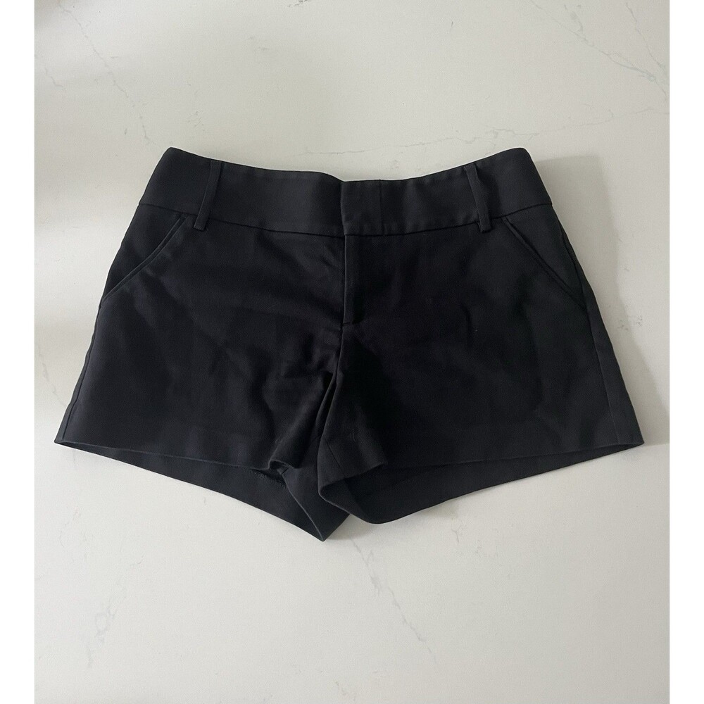 Alice + Olivia Black Trouser Cotton Blend Shorts Size 6
